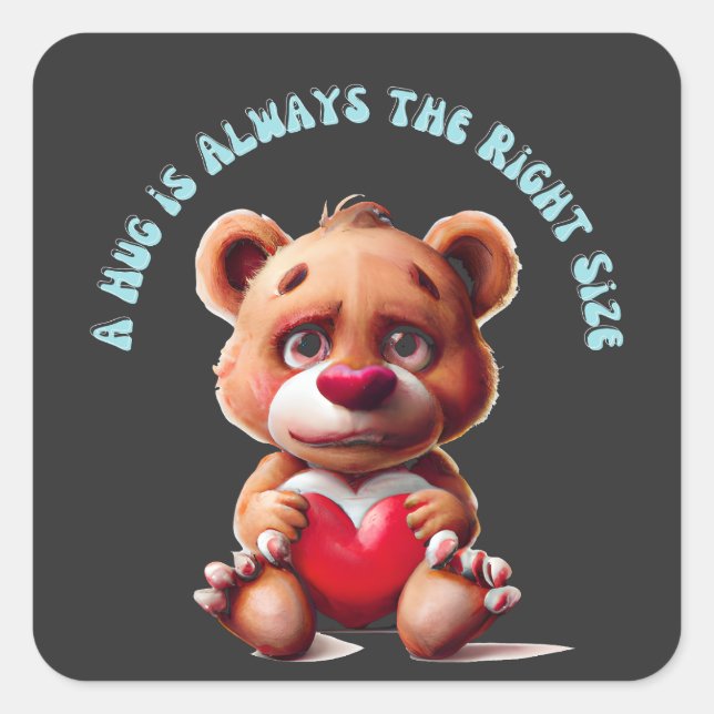 Teddy Bear Square Sticker (Front)
