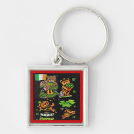 Teddy Bear St. Patrick's Day Collection Key Ring