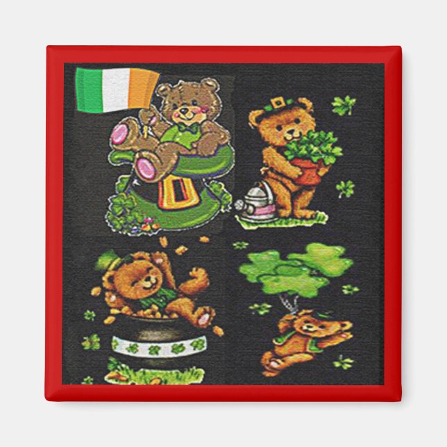 Teddy Bear St. Patrick's Day Collection Magnet (Front)
