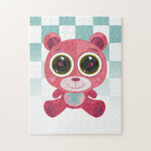 Teddy Bear - Star Eye Pink Jigsaw Puzzle