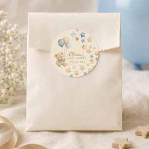 Teddy Bear Stars Baby Shower Stickers
