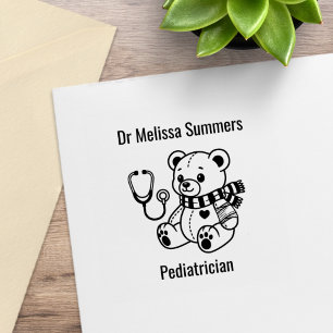 Teddy Bear Stethoscope Doctor Paediatrician Rubber Stamp