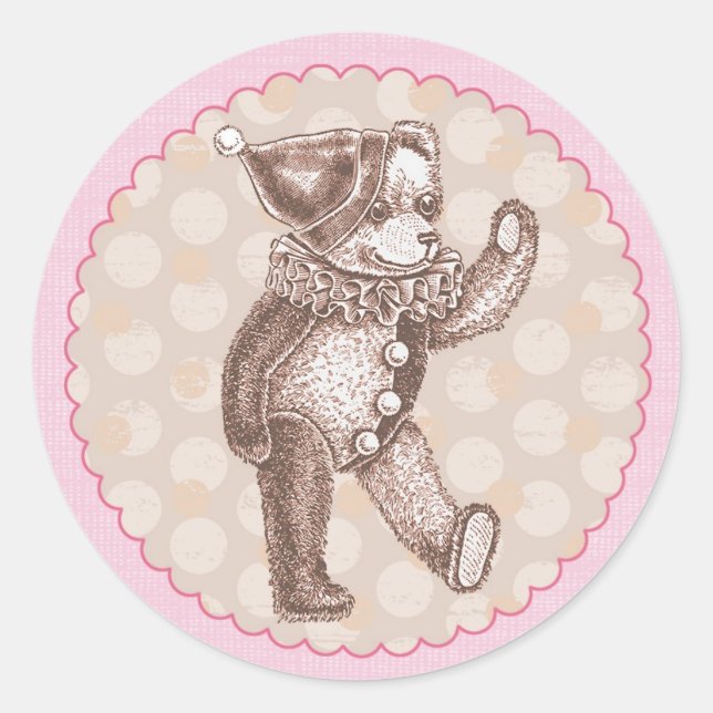 Teddy Bear Sticker - Pink (Front)