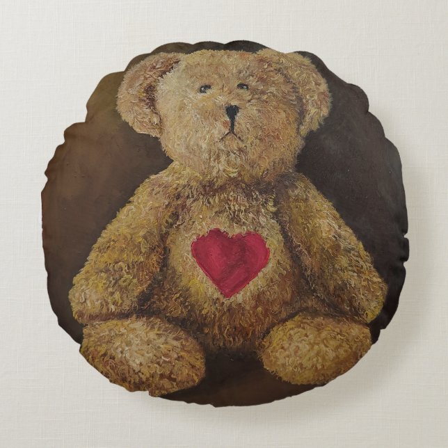 Teddy Bear Still Life Painting Pillow (Front)
