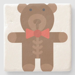 teddy bear stone coaster
