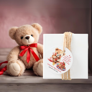 Teddy Bear Strawberry Pancake Brunch Baby Shower Favour Tags