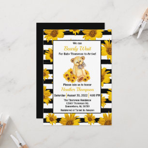 Teddy Bear Sunflower Baby Shower Invitation