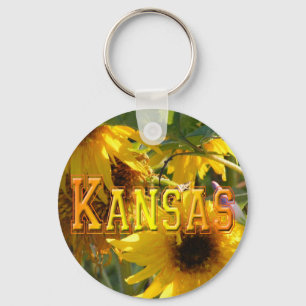 Teddy Bear Sunflowers: Kansas Key Ring