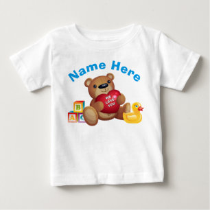 Teddy Bear T Shirts Personalised, Babies to Adults
