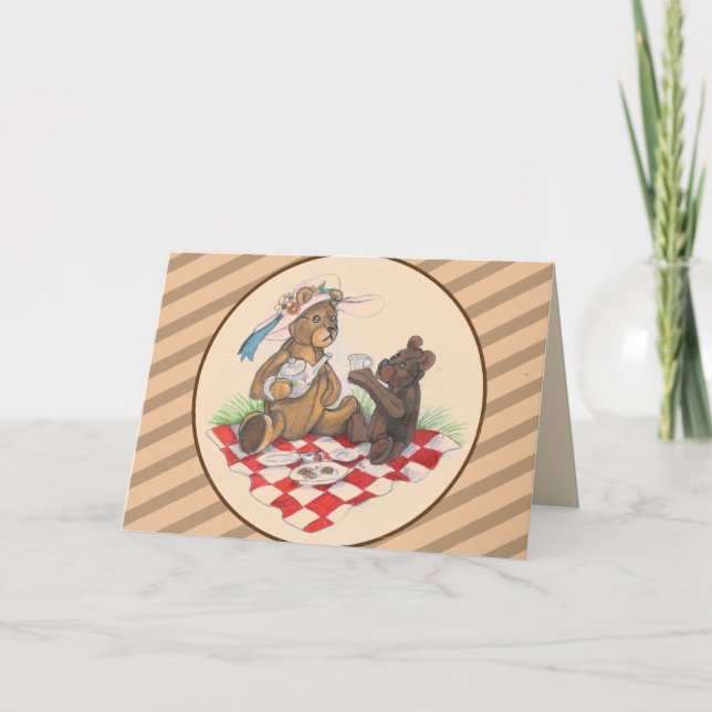 Teddy Bear Tea Party Card (Front)