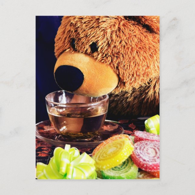 Teddy Bear Tea Party Postcard (Front)