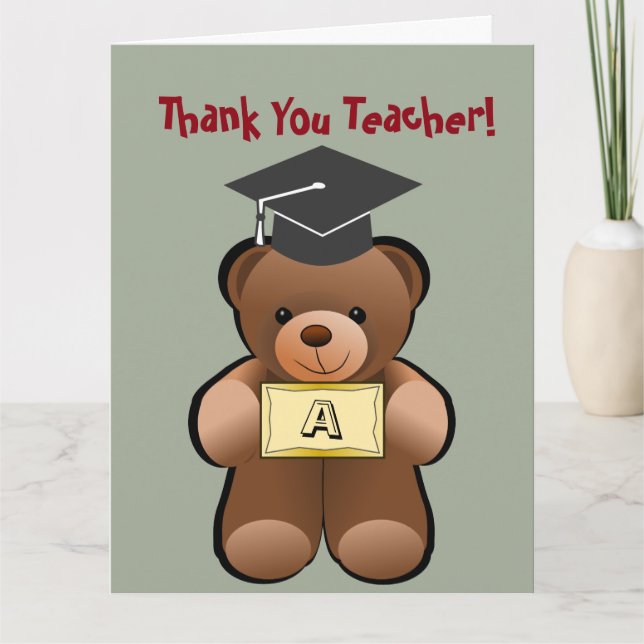 Teddy Bear Teacher Thank you Card (Front)