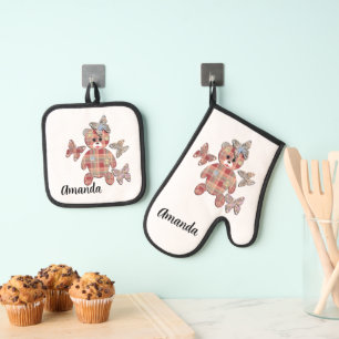 Teddy bear, Teddy bear Oven Mitt & Pot Holder Set