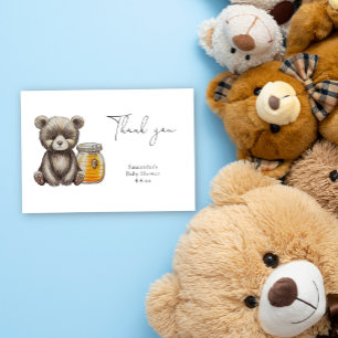 Teddy bear thank you baby shower card