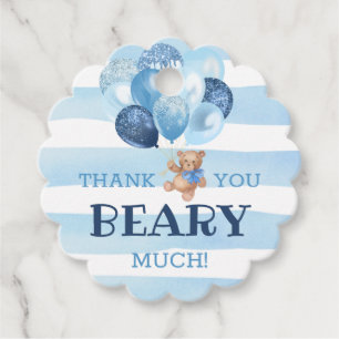 Teddy Bear Thank You Baby Shower Favours Gift Tags