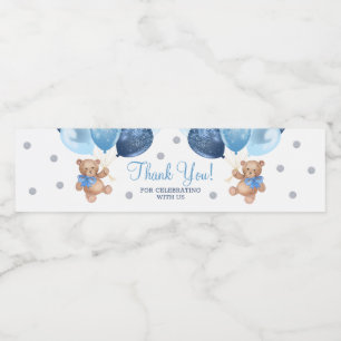 Teddy Bear Thank You Baby Shower Water Bottle Label