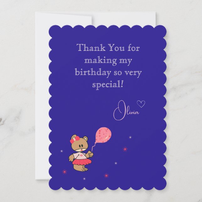 Teddy bear thank you card (Front)