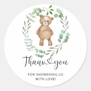 Teddy Bear thank you  Classic Round Sticker