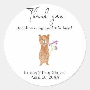 Teddy bear thank you classic round sticker