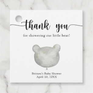 Teddy bear thank you favour tags