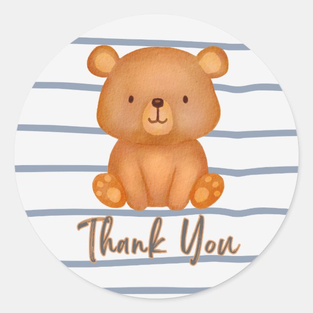 Teddy Bear Thank You Sticker (Front)