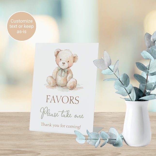  Teddy Bear Theme Baby Shower Favours Table Sign (Creator Uploaded)