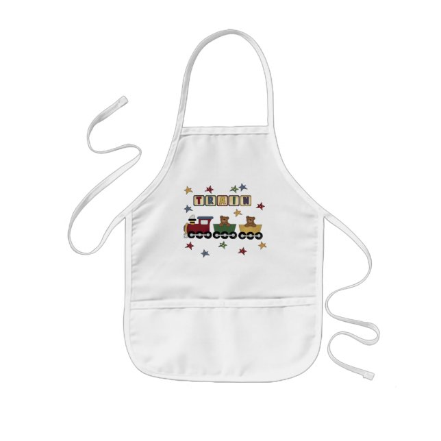 Teddy Bear Train T-shirts and Gifts Kids Apron (Front)