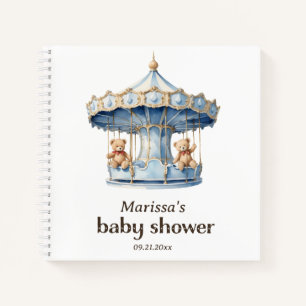 Teddy Bear Twin Boys Baby Shower Guest Book