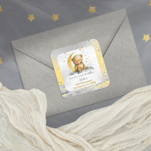 Teddy Bear Twinkle Little Star Return Address Square Sticker