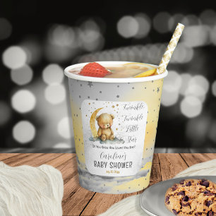 Teddy Bear Twinkle Twinkle Little Star Baby Shower Paper Cups