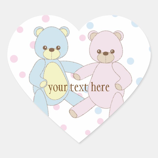 Teddy Bear Twins Sticker (Front)