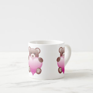 Teddy Bear Valentine Heart Espresso Cup