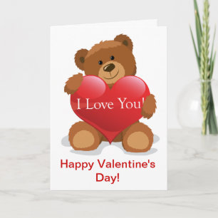 Teddy Bear Valentine Holiday Card