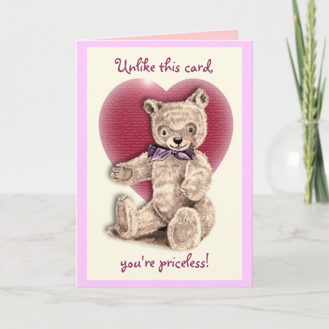 Teddy Bear Valentine Holiday Card (Front)