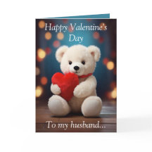 Teddy Bear Valentine's Card for Husband