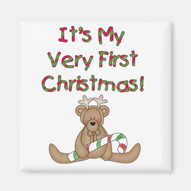 Teddy Bear Very 1st Christmas Tshirts and Gifts Magnet (Front)