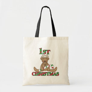 Teddy Bear Very 1st Christmas Tshirts and Gifts Tote Bag