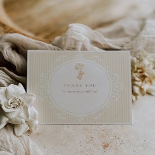 Teddy Bear Vintage Baby Shower Thank You Card
