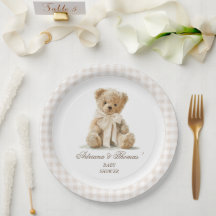 Teddy Bear Vintage Beige Baby Shower