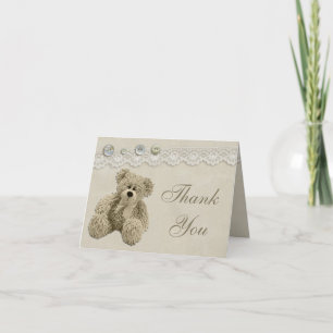 Teddy Bear Vintage Lace Thank You