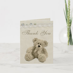 Teddy Bear Vintage Lace Thank You