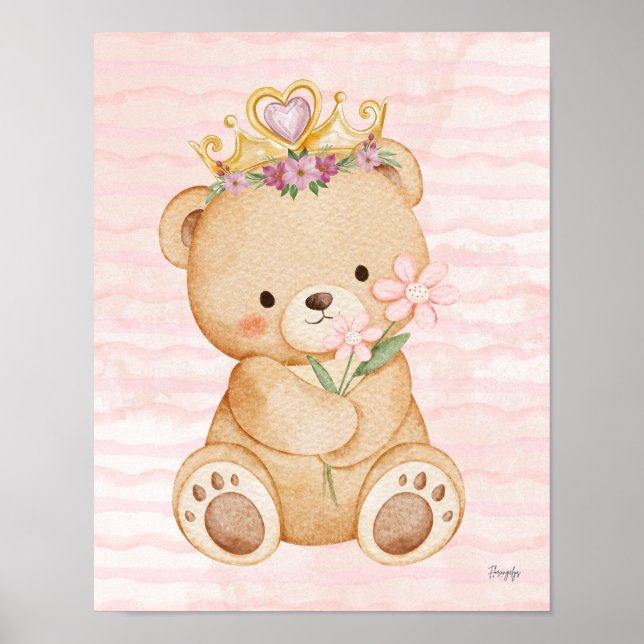 Teddy bear wall art poster My Princess (Front)