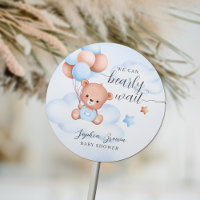 Teddy Bear Watercolor Boy Baby Shower