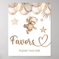 Teddy bear we can bearly wait baby Favours