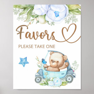 Teddy bear we can bearly wait baby Favours sign