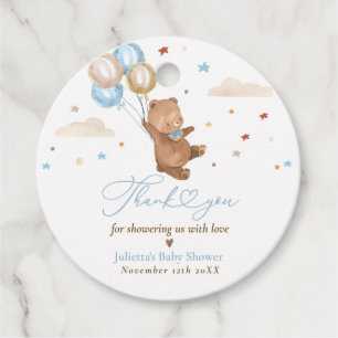 Teddy Bear We Can Bearly Wait Baby Shower Favour Favour Tags