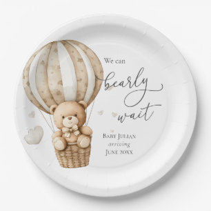 Teddy Bear We Can Bearly Wait Baby Shower Paper Plate