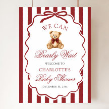 Teddy Bear We Can Bearly Wait Baby Shower Welcome