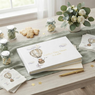 Teddy Bear We Can Bearly Wait Neutral Baby Shower Guest Book