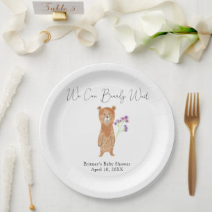 Teddy bear - we can bearly wait paper plate